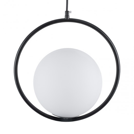 GLOBOSTAR® MADRID 00931 Μοντέρνο Κρεμαστό Φωτιστικό Οροφής με Ντουί 1 x E27 AC 220-240V IP20 - Μαύρο & Λευκό - Μ30 x Π20 x Υ30cm