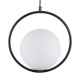 GLOBOSTAR® MADRID 00931 Μοντέρνο Κρεμαστό Φωτιστικό Οροφής με Ντουί 1 x E27 AC 220-240V IP20 - Μαύρο & Λευκό - Μ30 x Π20 x Υ30cm