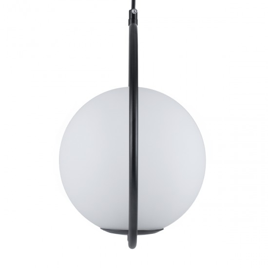 GLOBOSTAR® MADRID 00931 Μοντέρνο Κρεμαστό Φωτιστικό Οροφής με Ντουί 1 x E27 AC 220-240V IP20 - Μαύρο & Λευκό - Μ30 x Π20 x Υ30cm