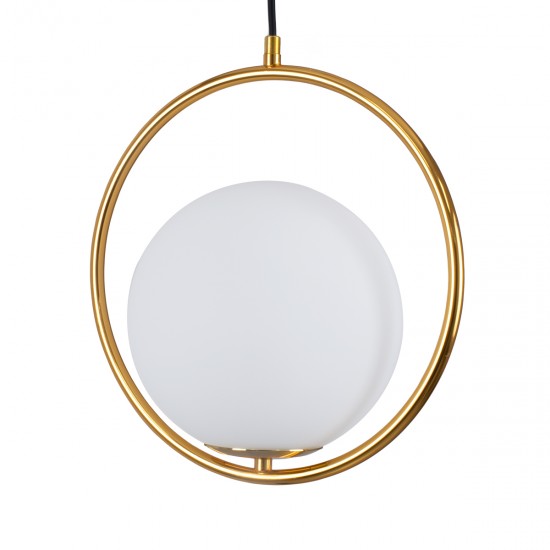 GLOBOSTAR® MADRID 00932 Μοντέρνο Κρεμαστό Φωτιστικό Οροφής με Ντουί 1 x E27 AC 220-240V IP20 - Χρυσό & Λευκό - Μ30 x Π20 x Υ30cm