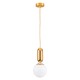 GLOBOSTAR® MAVERICK 00943 Μοντέρνο Κρεμαστό Φωτιστικό Οροφής με Ντουί 1 x E27 AC 220-240V IP20 - Χρυσό & Λευκό - Μ15 x Π15 x Υ33cm
