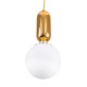 GLOBOSTAR® MAVERICK 00943 Μοντέρνο Κρεμαστό Φωτιστικό Οροφής με Ντουί 1 x E27 AC 220-240V IP20 - Χρυσό & Λευκό - Μ15 x Π15 x Υ33cm