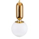 GLOBOSTAR® MAVERICK 00943 Μοντέρνο Κρεμαστό Φωτιστικό Οροφής με Ντουί 1 x E27 AC 220-240V IP20 - Χρυσό & Λευκό - Μ15 x Π15 x Υ33cm