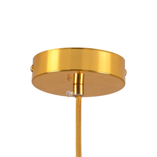 GLOBOSTAR® MAVERICK 00943 Μοντέρνο Κρεμαστό Φωτιστικό Οροφής με Ντουί 1 x E27 AC 220-240V IP20 - Χρυσό & Λευκό - Μ15 x Π15 x Υ33cm