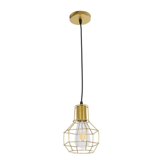 GLOBOSTAR® CAGE 00950 Vintage Κρεμαστό Φωτιστικό Οροφής με Ντουί 1 x E27 AC 220-240V IP20 - Χρυσό - Μ15 x Π15 x Y21cm GLOBOSTAR® CAGE 00950 Vintage Κρεμαστό Φωτιστικό Οροφής με Ντουί 1 x E27 AC 220-240V IP20 - Χρυσό - Μ15 x Π15 x Y21cm
