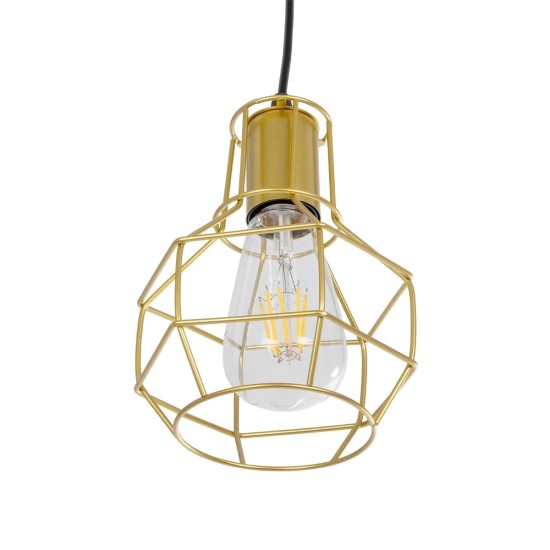 GLOBOSTAR® CAGE 00950 Vintage Κρεμαστό Φωτιστικό Οροφής με Ντουί 1 x E27 AC 220-240V IP20 - Χρυσό - Μ15 x Π15 x Y21cm GLOBOSTAR® CAGE 00950 Vintage Κρεμαστό Φωτιστικό Οροφής με Ντουί 1 x E27 AC 220-240V IP20 - Χρυσό - Μ15 x Π15 x Y21cm