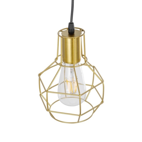 GLOBOSTAR® CAGE 00950 Vintage Κρεμαστό Φωτιστικό Οροφής με Ντουί 1 x E27 AC 220-240V IP20 - Χρυσό - Μ15 x Π15 x Y21cm GLOBOSTAR® CAGE 00950 Vintage Κρεμαστό Φωτιστικό Οροφής με Ντουί 1 x E27 AC 220-240V IP20 - Χρυσό - Μ15 x Π15 x Y21cm