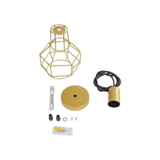 GLOBOSTAR® CAGE 00950 Vintage Κρεμαστό Φωτιστικό Οροφής με Ντουί 1 x E27 AC 220-240V IP20 - Χρυσό - Μ15 x Π15 x Y21cm GLOBOSTAR® CAGE 00950 Vintage Κρεμαστό Φωτιστικό Οροφής με Ντουί 1 x E27 AC 220-240V IP20 - Χρυσό - Μ15 x Π15 x Y21cm