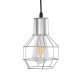 GLOBOSTAR® CAGE 00951 Vintage Κρεμαστό Φωτιστικό Οροφής με Ντουί 1 x E27 AC 220-240V IP20 - Ασημί - Μ15 x Π15 x Y21cm GLOBOSTAR® CAGE 00951 Vintage Κρεμαστό Φωτιστικό Οροφής με Ντουί 1 x E27 AC 220-240V IP20 - Ασημί - Μ15 x Π15 x Y21cm