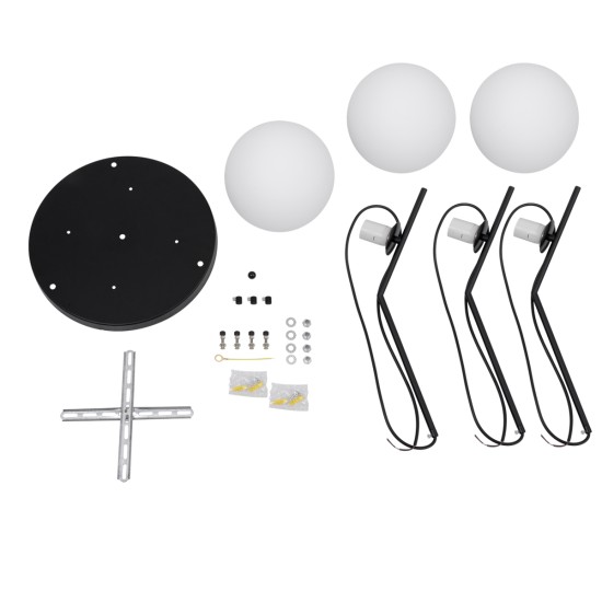 GLOBOSTAR® MONROE 00952 Μοντέρνο Κρεμαστό Φωτιστικό Οροφής με Ντουί 3 x E27 AC 220-240V IP20 - Μαύρο & Λευκό - Μ60 x Π60 x Υ50cm GLOBOSTAR® MONROE 00952 Μοντέρνο Κρεμαστό Φωτιστικό Οροφής με Ντουί 3 x E27 AC 220-240V IP20 - Μαύρο & Λευκό - Μ60 x Π60 x Υ50cm