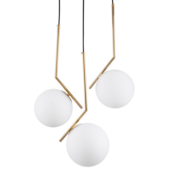 GLOBOSTAR® MONROE 00953 Μοντέρνο Κρεμαστό Φωτιστικό Οροφής με Ντουί 3 x E27 AC 220-240V IP20 - Χρυσό & Λευκό - Μ60 x Π60 x Υ50cm GLOBOSTAR® MONROE 00953 Μοντέρνο Κρεμαστό Φωτιστικό Οροφής με Ντουί 3 x E27 AC 220-240V IP20 - Χρυσό & Λευκό - Μ60 x Π60 x Υ50cm