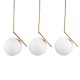 GLOBOSTAR® MONROE 00955 Μοντέρνο Κρεμαστό Φωτιστικό Οροφής με Ντουί 3 x E27 AC 220-240V IP20 - Χρυσό & Λευκό - Μ74 x Π25 x Υ50cm GLOBOSTAR® MONROE 00955 Μοντέρνο Κρεμαστό Φωτιστικό Οροφής με Ντουί 3 x E27 AC 220-240V IP20 - Χρυσό & Λευκό - Μ74 x Π25 x Υ50cm