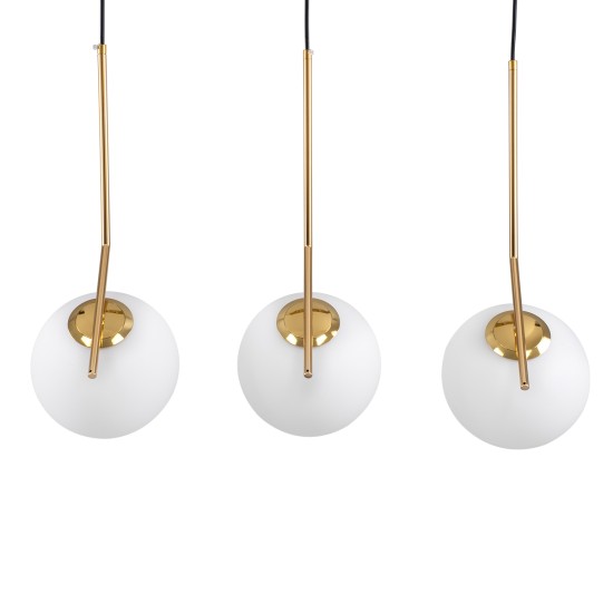 GLOBOSTAR® MONROE 00955 Μοντέρνο Κρεμαστό Φωτιστικό Οροφής με Ντουί 3 x E27 AC 220-240V IP20 - Χρυσό & Λευκό - Μ74 x Π25 x Υ50cm GLOBOSTAR® MONROE 00955 Μοντέρνο Κρεμαστό Φωτιστικό Οροφής με Ντουί 3 x E27 AC 220-240V IP20 - Χρυσό & Λευκό - Μ74 x Π25 x Υ50cm