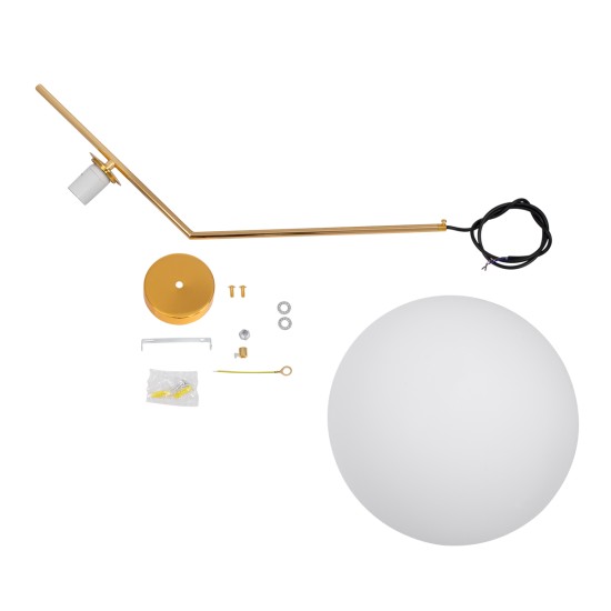 GLOBOSTAR® MONROE 00956 Μοντέρνο Κρεμαστό Φωτιστικό Οροφής με Ντουί 1 x E27 AC 220-240V IP20 - Χρυσό & Λευκό - Μ30 x Π30 x Υ75cm GLOBOSTAR® MONROE 00956 Μοντέρνο Κρεμαστό Φωτιστικό Οροφής με Ντουί 1 x E27 AC 220-240V IP20 - Χρυσό & Λευκό - Μ30 x Π30 x Υ75cm