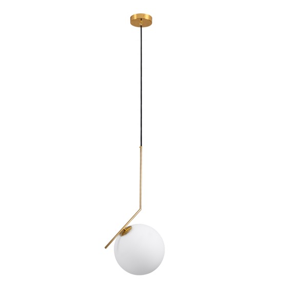 GLOBOSTAR® MONROE 00956 Μοντέρνο Κρεμαστό Φωτιστικό Οροφής με Ντουί 1 x E27 AC 220-240V IP20 - Χρυσό & Λευκό - Μ30 x Π30 x Υ75cm GLOBOSTAR® MONROE 00956 Μοντέρνο Κρεμαστό Φωτιστικό Οροφής με Ντουί 1 x E27 AC 220-240V IP20 - Χρυσό & Λευκό - Μ30 x Π30 x Υ75cm