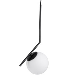 GLOBOSTAR® MONROE 00959 Μοντέρνο Κρεμαστό Φωτιστικό Οροφής με Ντουί 1 x E27 AC 220-240V IP20 - Μαύρο & Λευκό - Μ15 x Π15 x Υ49cm