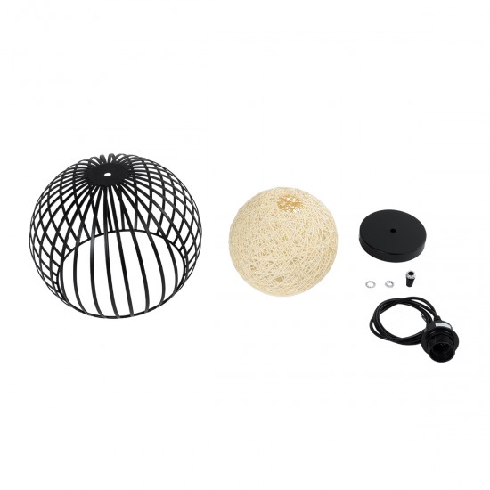 GLOBOSTAR® CARTER 00960 Μοντέρνο Κρεμαστό Φωτιστικό Οροφής με Ντουί 1 x E27 AC 220-240V IP20 - Μαύρο & Μπεζ - Μ28 x Π28 x Υ23cm GLOBOSTAR® CARTER 00960 Μοντέρνο Κρεμαστό Φωτιστικό Οροφής με Ντουί 1 x E27 AC 220-240V IP20 - Μαύρο & Μπεζ - Μ28 x Π28 x Υ23cm