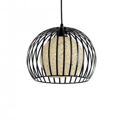 GLOBOSTAR® CARTER 00960 Μοντέρνο Κρεμαστό Φωτιστικό Οροφής με Ντουί 1 x E27 AC 220-240V IP20 - Μαύρο & Μπεζ - Μ28 x Π28 x Υ23cm GLOBOSTAR® CARTER 00960 Μοντέρνο Κρεμαστό Φωτιστικό Οροφής με Ντουί 1 x E27 AC 220-240V IP20 - Μαύρο & Μπεζ - Μ28 x Π28 x Υ23cm