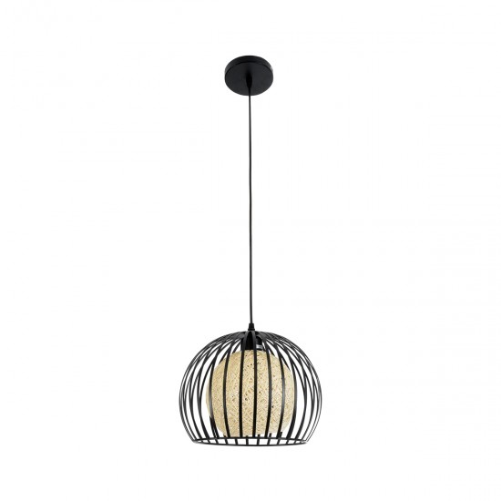 GLOBOSTAR® CARTER 00960 Μοντέρνο Κρεμαστό Φωτιστικό Οροφής με Ντουί 1 x E27 AC 220-240V IP20 - Μαύρο & Μπεζ - Μ28 x Π28 x Υ23cm GLOBOSTAR® CARTER 00960 Μοντέρνο Κρεμαστό Φωτιστικό Οροφής με Ντουί 1 x E27 AC 220-240V IP20 - Μαύρο & Μπεζ - Μ28 x Π28 x Υ23cm