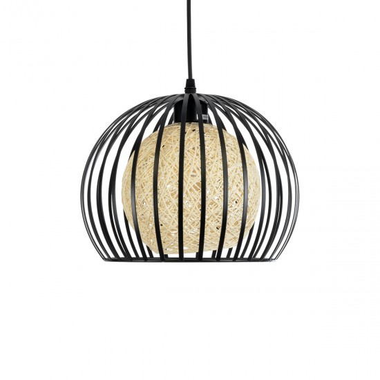 GLOBOSTAR® CARTER 00960 Μοντέρνο Κρεμαστό Φωτιστικό Οροφής με Ντουί 1 x E27 AC 220-240V IP20 - Μαύρο & Μπεζ - Μ28 x Π28 x Υ23cm GLOBOSTAR® CARTER 00960 Μοντέρνο Κρεμαστό Φωτιστικό Οροφής με Ντουί 1 x E27 AC 220-240V IP20 - Μαύρο & Μπεζ - Μ28 x Π28 x Υ23cm