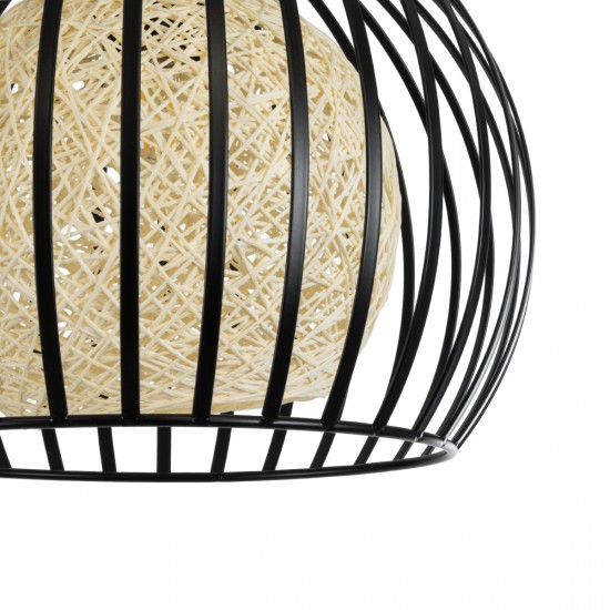 GLOBOSTAR® CARTER 00960 Μοντέρνο Κρεμαστό Φωτιστικό Οροφής με Ντουί 1 x E27 AC 220-240V IP20 - Μαύρο & Μπεζ - Μ28 x Π28 x Υ23cm GLOBOSTAR® CARTER 00960 Μοντέρνο Κρεμαστό Φωτιστικό Οροφής με Ντουί 1 x E27 AC 220-240V IP20 - Μαύρο & Μπεζ - Μ28 x Π28 x Υ23cm
