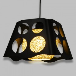 GLOBOSTAR® CARTER 00962 Μοντέρνο Κρεμαστό Φωτιστικό Οροφής με Ντουί 1 x E27 AC 220-240V IP20 - Μαύρο & Μπεζ - Μ28 x Π28 x Υ22cm GLOBOSTAR® CARTER 00962 Μοντέρνο Κρεμαστό Φωτιστικό Οροφής με Ντουί 1 x E27 AC 220-240V IP20 - Μαύρο & Μπεζ - Μ28 x Π28 x Υ22cm