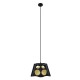 GLOBOSTAR® CARTER 00962 Μοντέρνο Κρεμαστό Φωτιστικό Οροφής με Ντουί 1 x E27 AC 220-240V IP20 - Μαύρο & Μπεζ - Μ28 x Π28 x Υ22cm