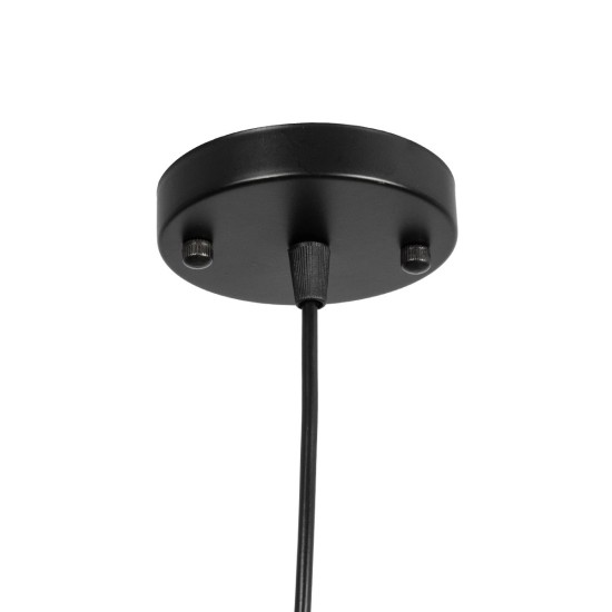 GLOBOSTAR® CARTER 00962 Μοντέρνο Κρεμαστό Φωτιστικό Οροφής με Ντουί 1 x E27 AC 220-240V IP20 - Μαύρο & Μπεζ - Μ28 x Π28 x Υ22cm