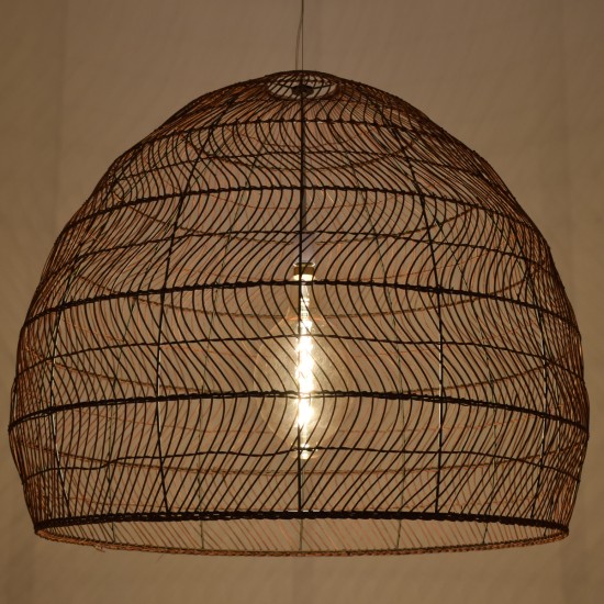 GLOBOSTAR® MALIBU 00967 Boho Κρεμαστό Φωτιστικό Οροφής με Ντουί 1 x E27 AC 220-240V IP20 - Καφέ - Μ100 x Π100 x Y86cm