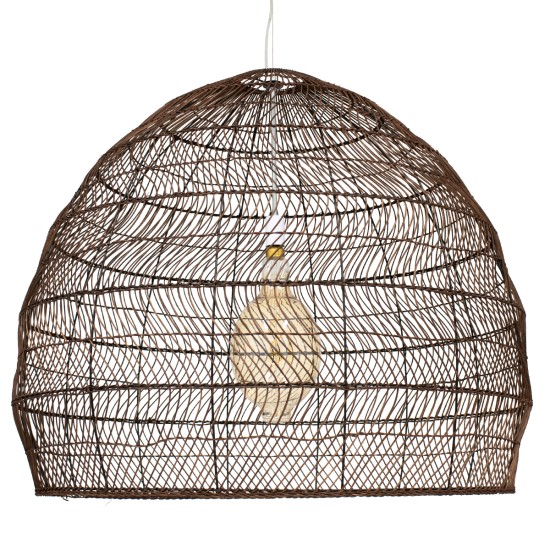 GLOBOSTAR® MALIBU 00967 Boho Κρεμαστό Φωτιστικό Οροφής με Ντουί 1 x E27 AC 220-240V IP20 - Καφέ - Μ100 x Π100 x Y86cm