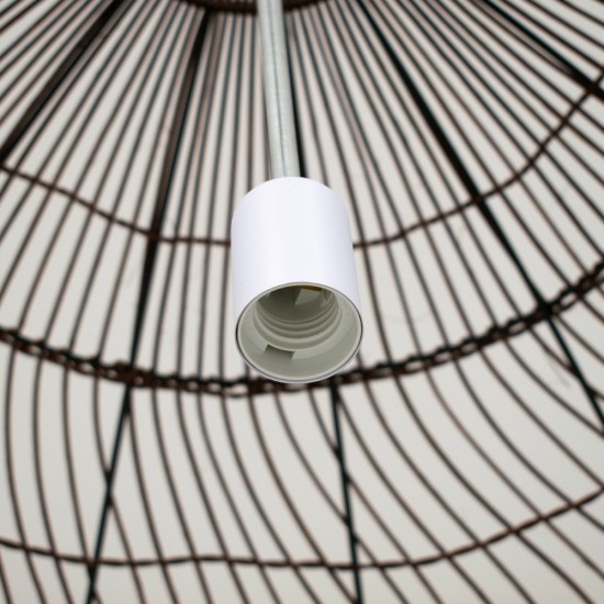 GLOBOSTAR® MALIBU 00967 Boho Κρεμαστό Φωτιστικό Οροφής με Ντουί 1 x E27 AC 220-240V IP20 - Καφέ - Μ100 x Π100 x Y86cm