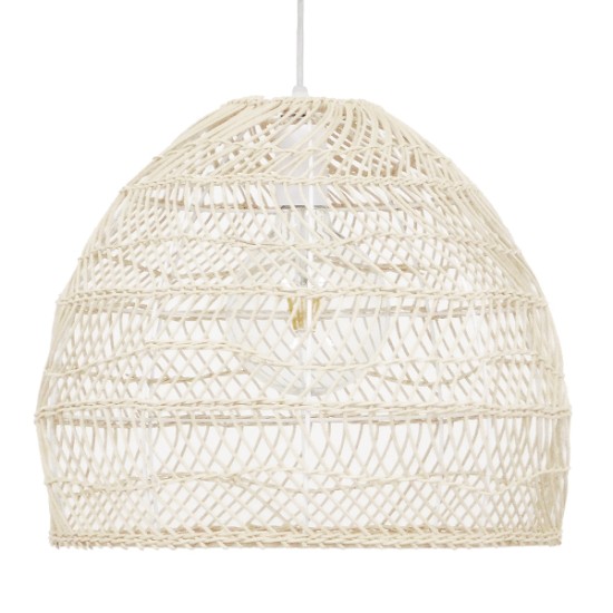 GLOBOSTAR® MALIBU 00968 Boho Κρεμαστό Φωτιστικό Οροφής με Ντουί 1 x E27 AC 220-240V IP20 - Μπεζ - Μ40 x Π40 x Υ35cm