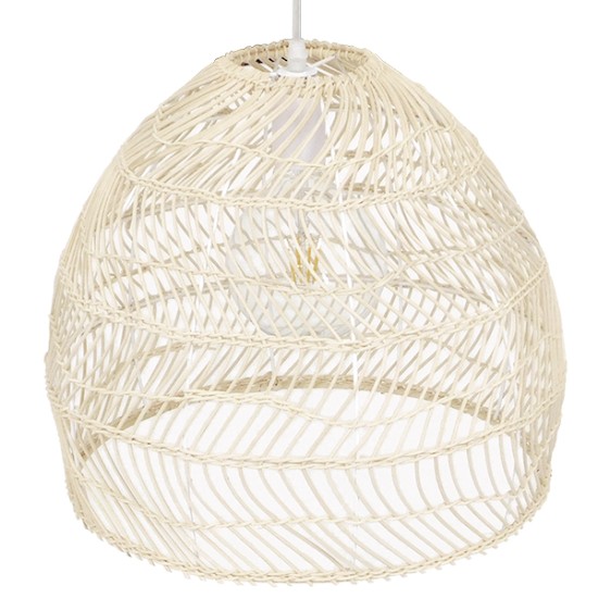 GLOBOSTAR® MALIBU 00968 Boho Κρεμαστό Φωτιστικό Οροφής με Ντουί 1 x E27 AC 220-240V IP20 - Μπεζ - Μ40 x Π40 x Υ35cm