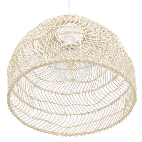 GLOBOSTAR® MALIBU 00968 Boho Κρεμαστό Φωτιστικό Οροφής με Ντουί 1 x E27 AC 220-240V IP20 - Μπεζ - Μ40 x Π40 x Υ35cm