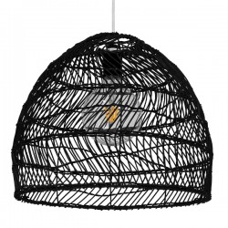 GLOBOSTAR® MALIBU 00969 Boho Κρεμαστό Φωτιστικό Οροφής με Ντουί 1 x E27 AC 220-240V IP20 - Μαύρο - Μ40 x Π40 x Υ35cm