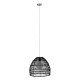 GLOBOSTAR® MALIBU 00969 Boho Κρεμαστό Φωτιστικό Οροφής με Ντουί 1 x E27 AC 220-240V IP20 - Μαύρο - Μ40 x Π40 x Υ35cm