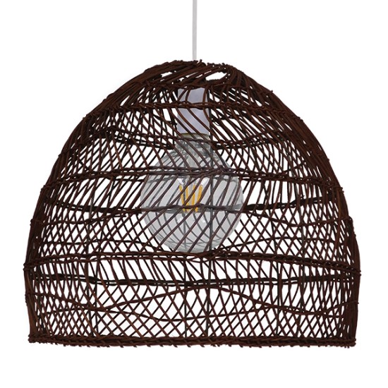 GLOBOSTAR® MALIBU 00970 Boho Κρεμαστό Φωτιστικό Οροφής με Ντουί 1 x E27 AC 220-240V IP20 - Καφέ - Μ40 x Π40 x Υ35cm