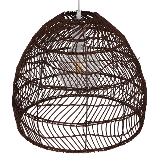 GLOBOSTAR® MALIBU 00970 Boho Κρεμαστό Φωτιστικό Οροφής με Ντουί 1 x E27 AC 220-240V IP20 - Καφέ - Μ40 x Π40 x Υ35cm