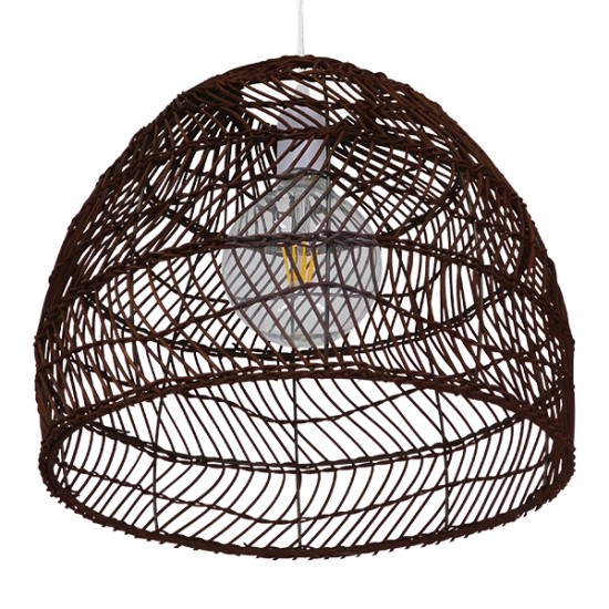 GLOBOSTAR® MALIBU 00970 Boho Κρεμαστό Φωτιστικό Οροφής με Ντουί 1 x E27 AC 220-240V IP20 - Καφέ - Μ40 x Π40 x Υ35cm