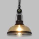 GLOBOSTAR® BILLIARD 00971 Vintage Κρεμαστό Φωτιστικό Οροφής με Ντουί 1 x E27 AC 220-240V IP20 - Mαύρο & Μελί - Μ25 x Π25 x Υ29cm
