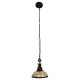 GLOBOSTAR® BILLIARD 00971 Vintage Κρεμαστό Φωτιστικό Οροφής με Ντουί 1 x E27 AC 220-240V IP20 - Mαύρο & Μελί - Μ25 x Π25 x Υ29cm