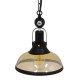 GLOBOSTAR® BILLIARD 00971 Vintage Κρεμαστό Φωτιστικό Οροφής με Ντουί 1 x E27 AC 220-240V IP20 - Mαύρο & Μελί - Μ25 x Π25 x Υ29cm