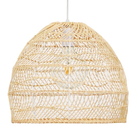 GLOBOSTAR® MALIBU 00973 Boho Κρεμαστό Φωτιστικό Οροφής με Ντουί 1 x E27 AC 220-240V IP20 - Μπεζ - Μ40 x Π40 x Υ35cm