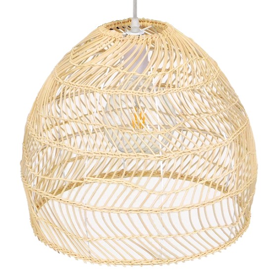 GLOBOSTAR® MALIBU 00973 Boho Κρεμαστό Φωτιστικό Οροφής με Ντουί 1 x E27 AC 220-240V IP20 - Μπεζ - Μ40 x Π40 x Υ35cm