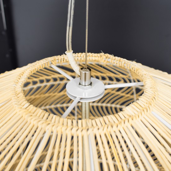 GLOBOSTAR® MALIBU 00974 Boho Κρεμαστό Φωτιστικό Οροφής με Ντουί 1 x E27 AC 220-240V IP20 - Μπεζ - Μ100 x Π100 x Y86cm