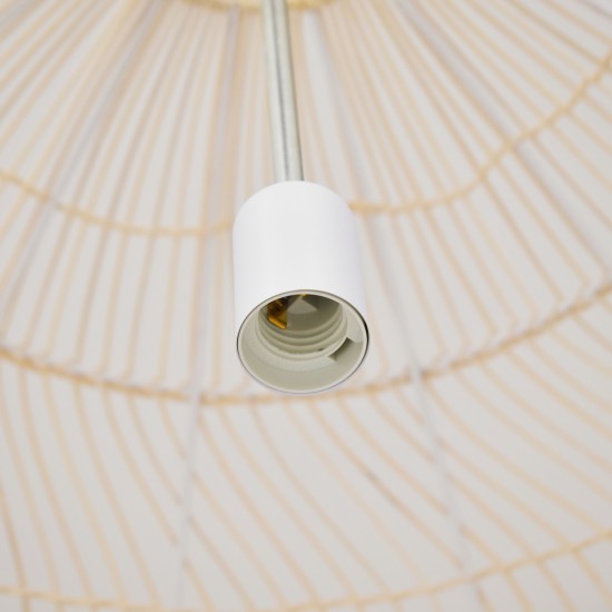 GLOBOSTAR® MALIBU 00974 Boho Κρεμαστό Φωτιστικό Οροφής με Ντουί 1 x E27 AC 220-240V IP20 - Μπεζ - Μ100 x Π100 x Y86cm