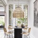 GLOBOSTAR® MALIBU 00974 Boho Κρεμαστό Φωτιστικό Οροφής με Ντουί 1 x E27 AC 220-240V IP20 - Μπεζ - Μ100 x Π100 x Y86cm