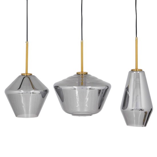 GLOBOSTAR® AMARIS 00975 Μοντέρνο Κρεμαστό Φωτιστικό Οροφής με Ντουί 3 x E27 AC 220-240V IP20 - Χρυσό & Ασημί - Μ75 x Π30 x Υ30cm GLOBOSTAR® AMARIS 00975 Μοντέρνο Κρεμαστό Φωτιστικό Οροφής με Ντουί 3 x E27 AC 220-240V IP20 - Χρυσό & Ασημί - Μ75 x Π30 x Υ30cm