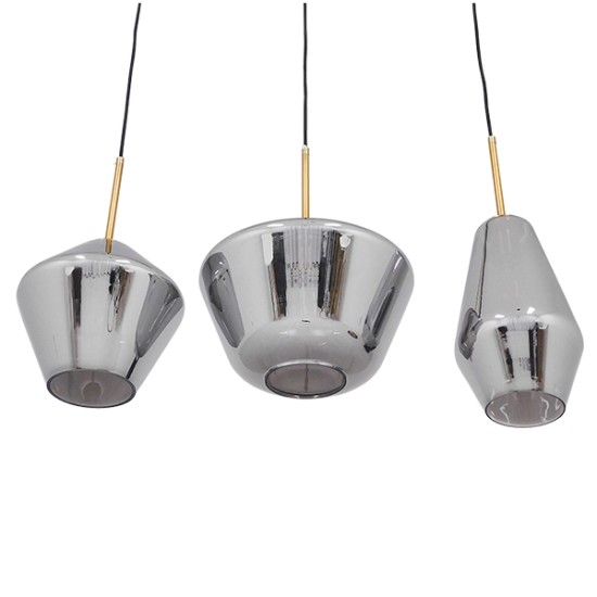 GLOBOSTAR® AMARIS 00975 Μοντέρνο Κρεμαστό Φωτιστικό Οροφής με Ντουί 3 x E27 AC 220-240V IP20 - Χρυσό & Ασημί - Μ75 x Π30 x Υ30cm GLOBOSTAR® AMARIS 00975 Μοντέρνο Κρεμαστό Φωτιστικό Οροφής με Ντουί 3 x E27 AC 220-240V IP20 - Χρυσό & Ασημί - Μ75 x Π30 x Υ30cm
