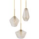 GLOBOSTAR® AMARIS 00978 Μοντέρνο Κρεμαστό Φωτιστικό Οροφής με Ντουί 3 x E27 AC 220-240V IP20 - Χρυσό & Μελί - Μ50 x Π50 x Υ30cm